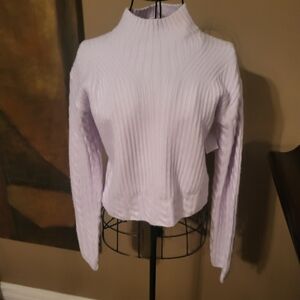 Gianni BINI Light Pink Ribbed Mock Turtleneck Sweater